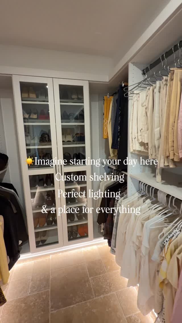 Your closet should work as beautifully as it looks. ✨ Custom shelving, intentional organization, and lighting that makes everything easy to see (an...